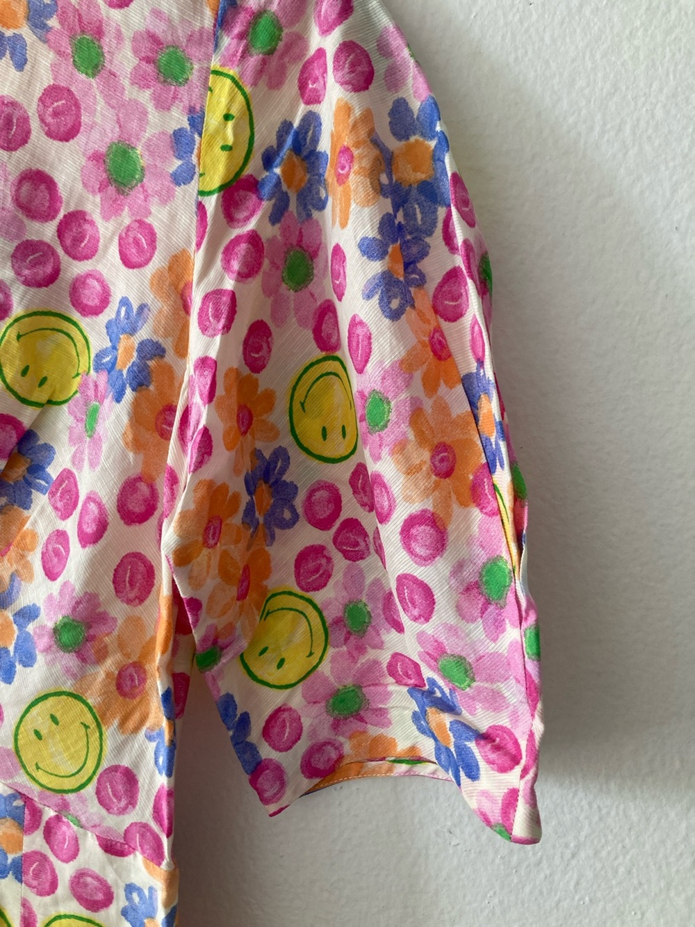 Sandro Pink Floral Smiley Print Dress - Picture 5 of 8